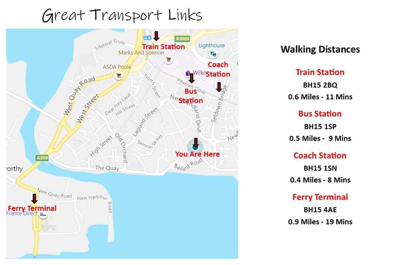 Harbourside House - Great Location - Parking - 2 En-Suites - Sleeps 5 Plus 1 Poole Ngoại thất bức ảnh